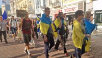 Протестна демонстрация под мотото "Каховка - това сме ние" в Пловдив (СНИМКИ)